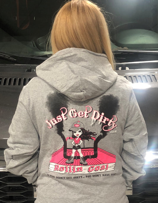 Just_Get_Dirty_Rollin_Coal_Women_s_Gray_Hoodie