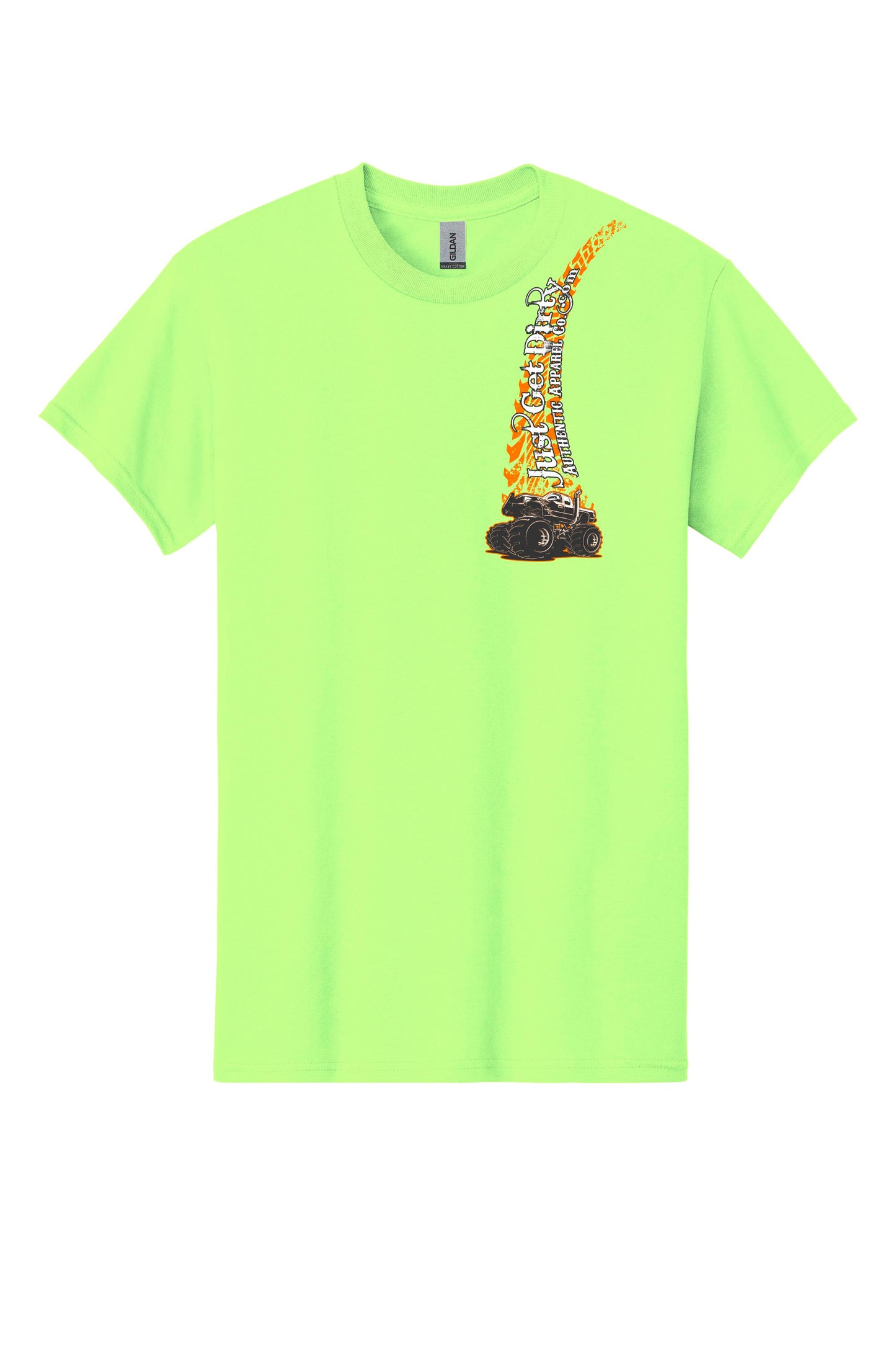 Just Get Dirty Monster Truck T-Shirt: Black, Green