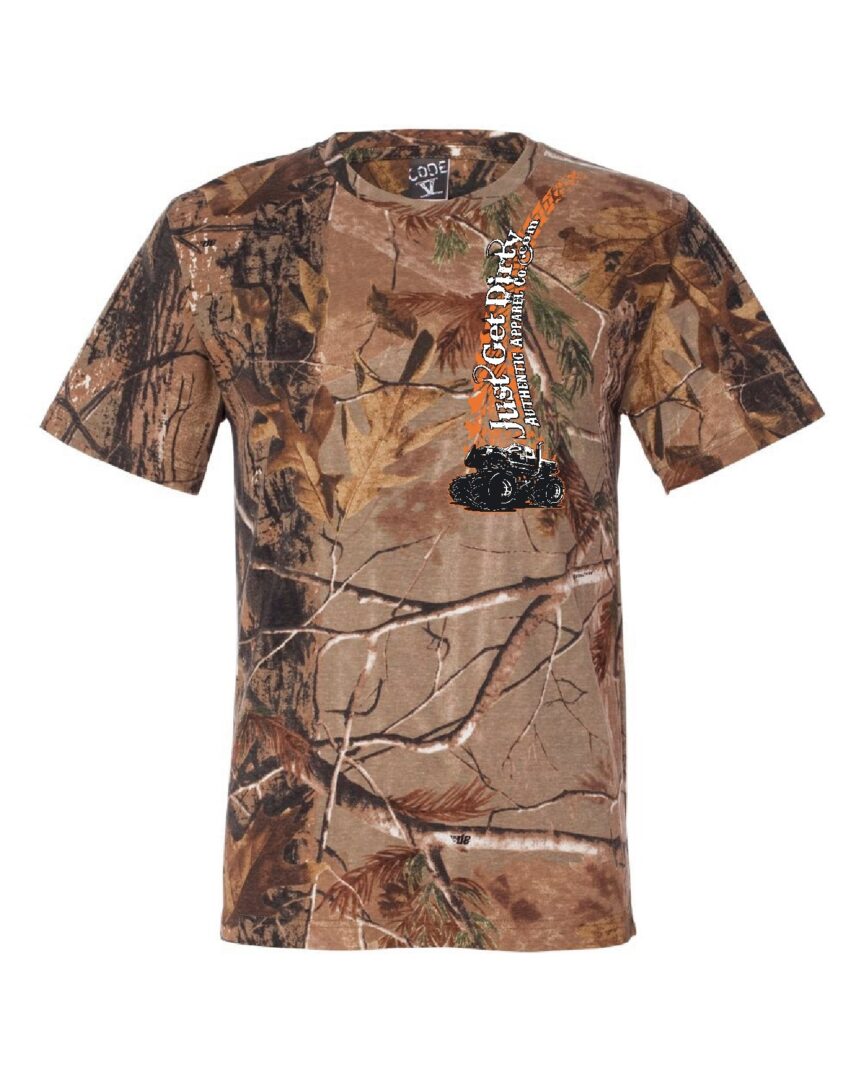 Just Get Dirty Camo Monster Truck T-Shirt