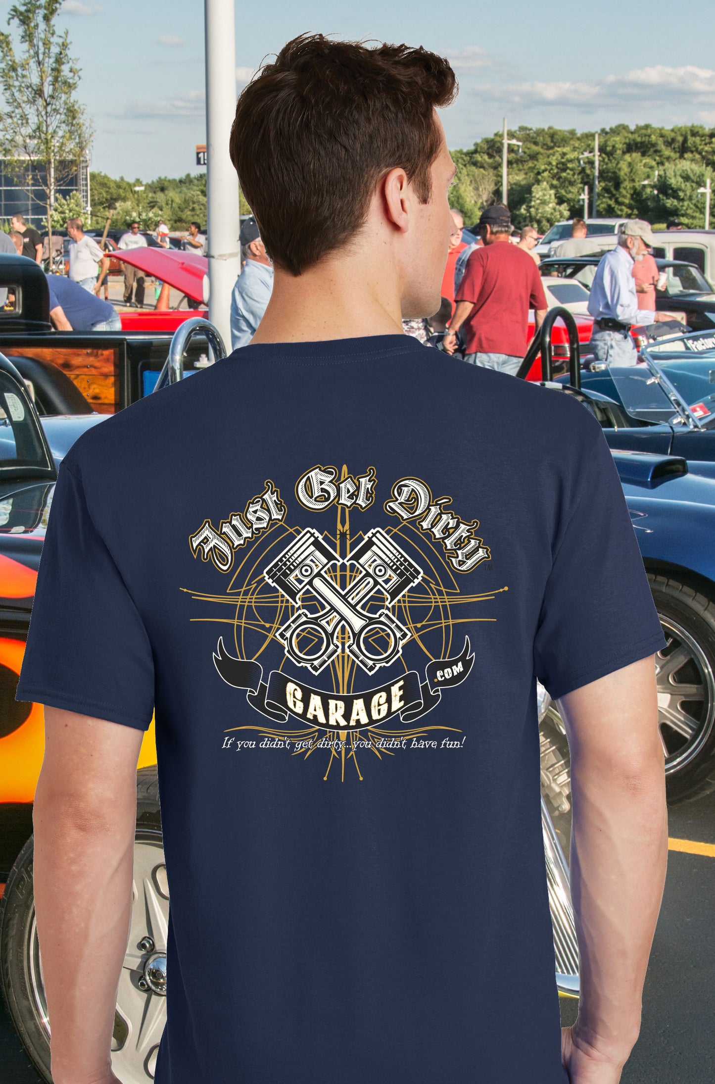 Just Get Dirty Retro Piston Performance T-Shirt