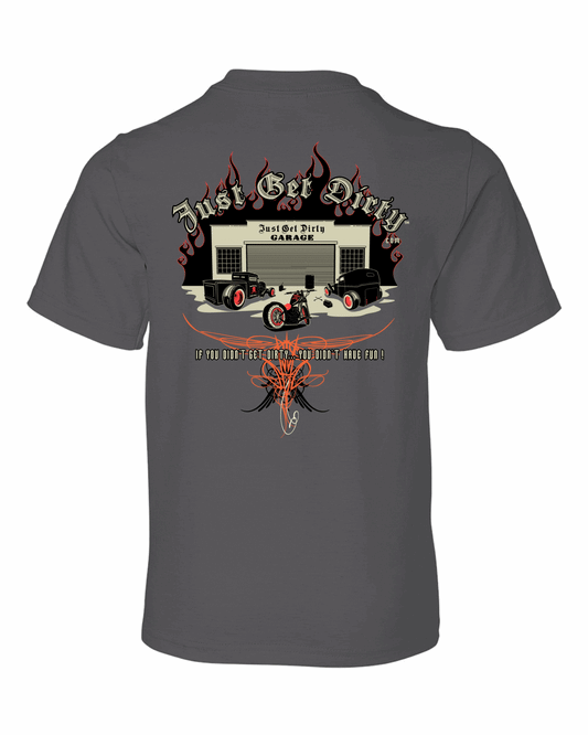 Just Get Dirty Rat Rod Tee, Charcoal