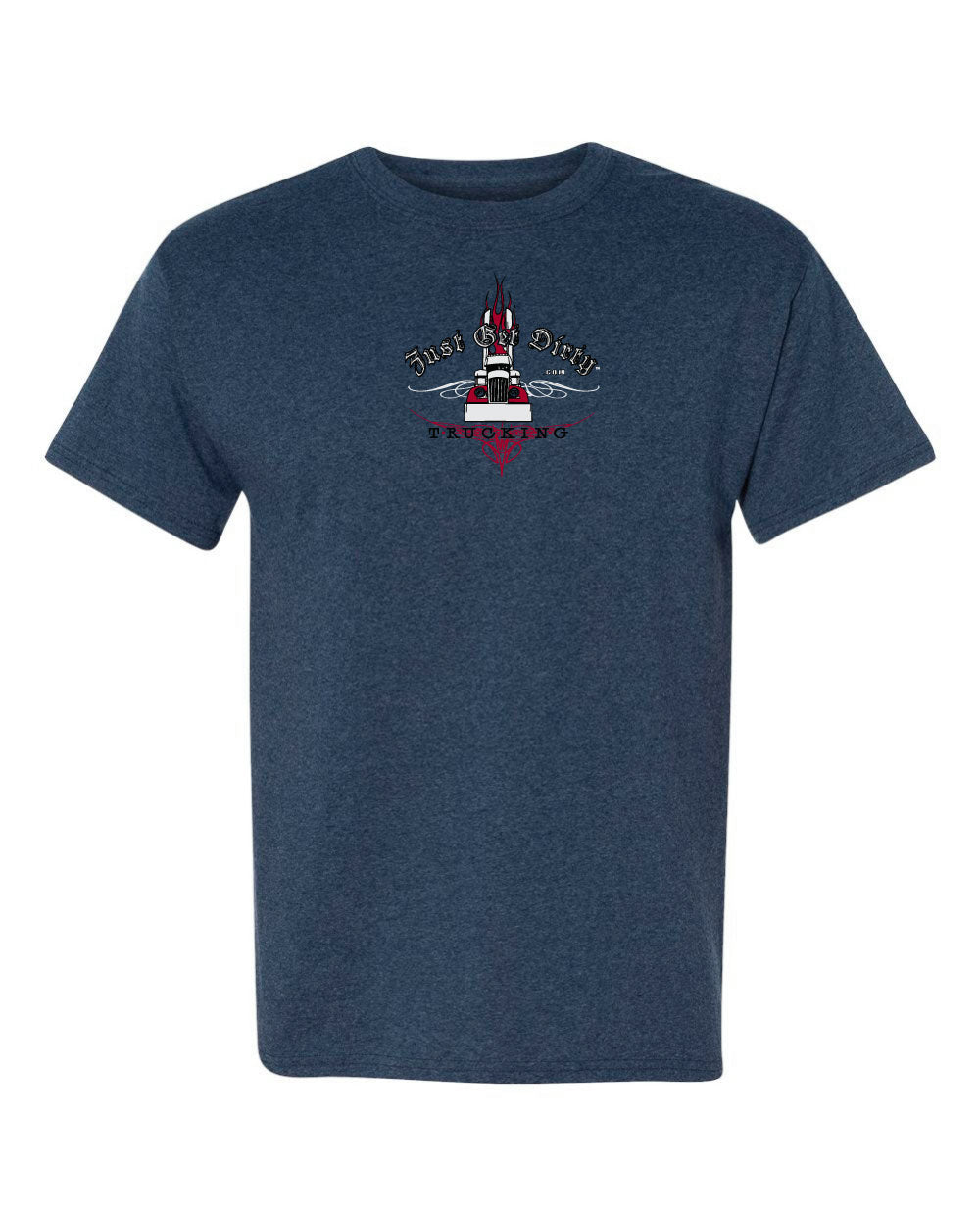 Just Get Dirty Trucking T-Shirts: Gray, Navy, Safety Green