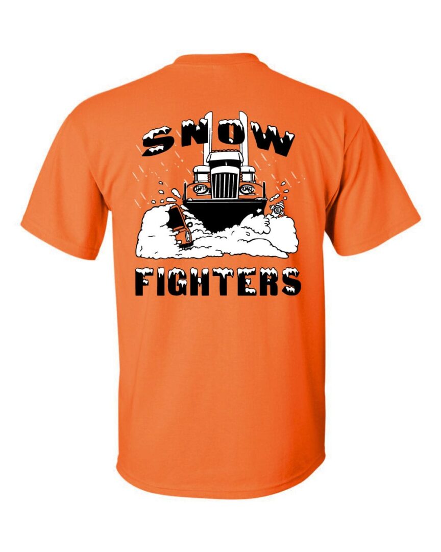 Snow Fighters T-Shirt: Safety Orange, Safety Green