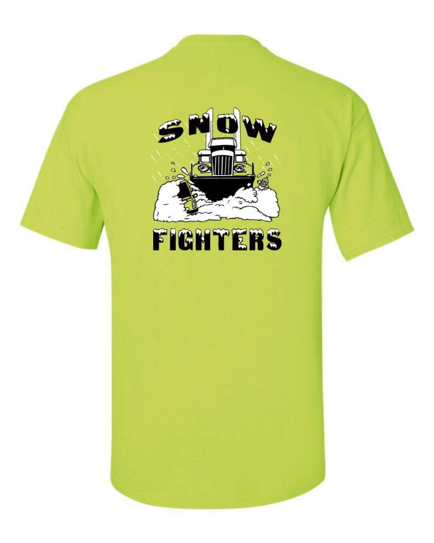 Snow Fighters T-Shirt: Safety Orange, Safety Green