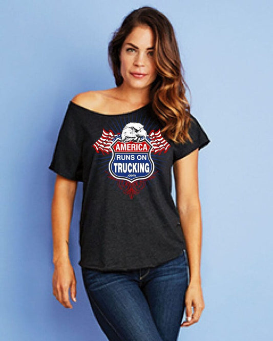 Women's America Runs on Trucking Dolman Tee