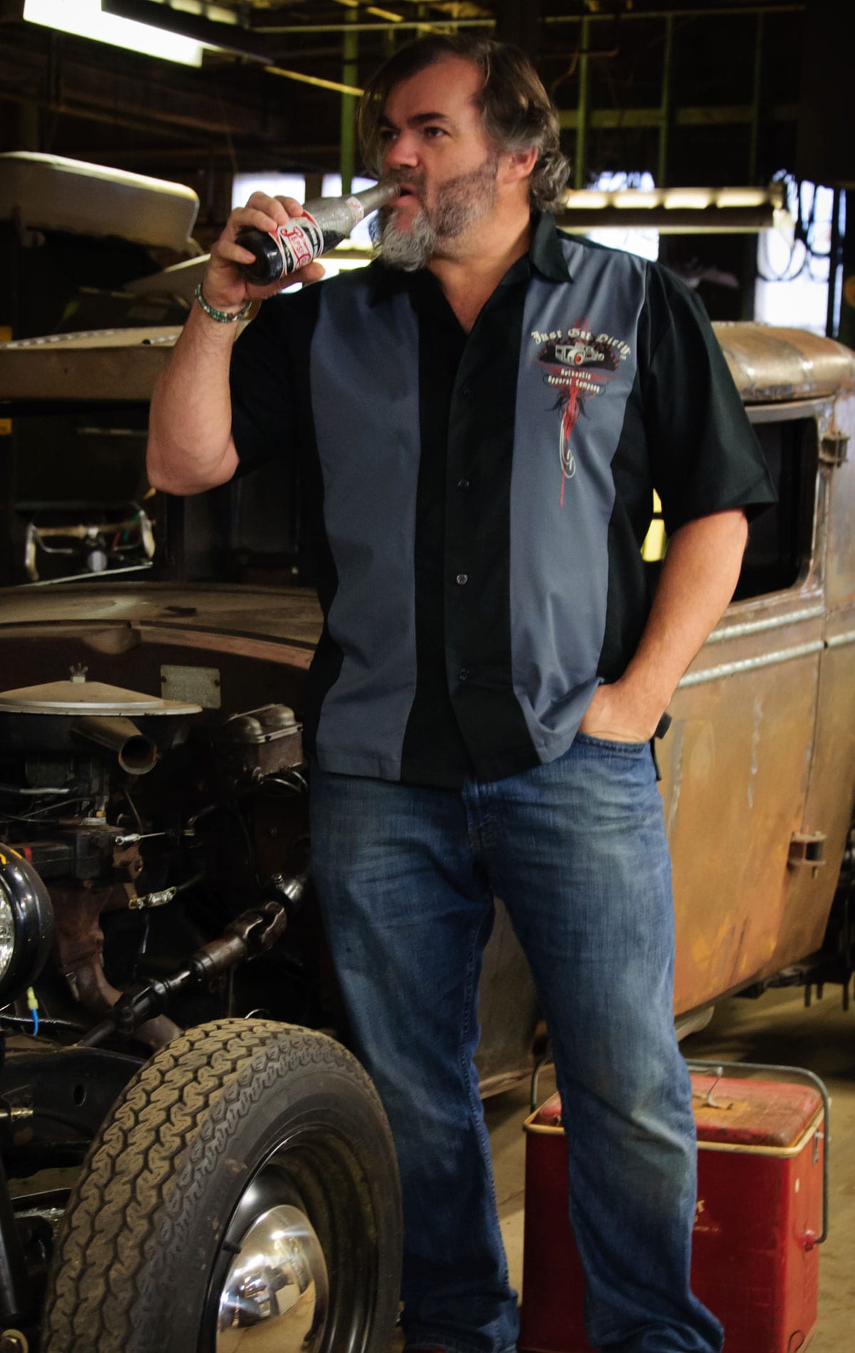 Rat Rod bowling shirt, charlie sheen bowling shirt, hot rod bowling shirt, hot rod dress shirt