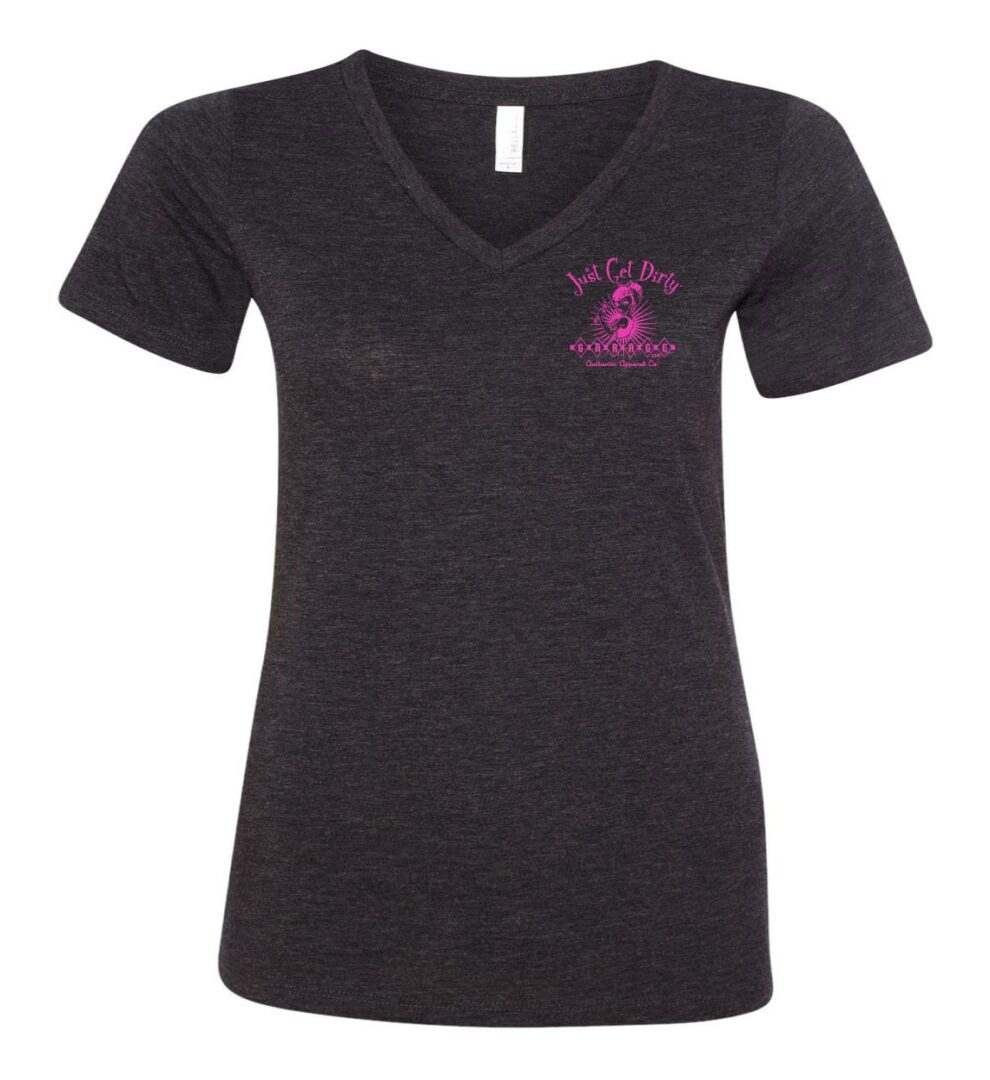 Just Get Dirty Garage Girl V-Neck T-Shirt