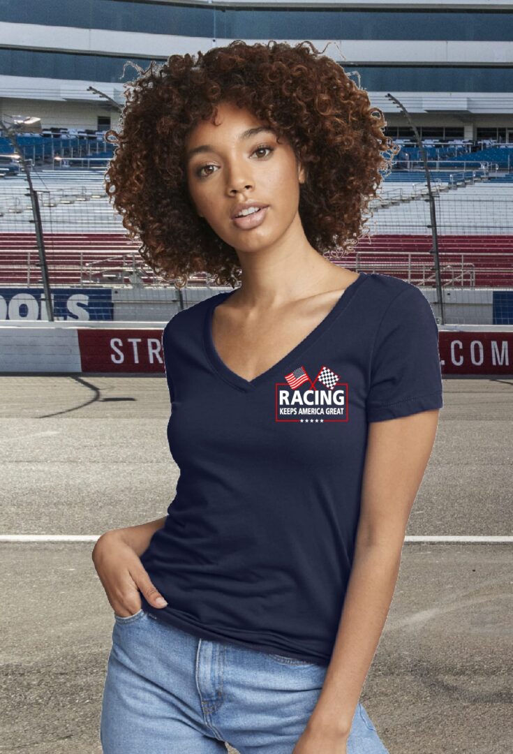 Women's Racing Keeps America Great V-Neck