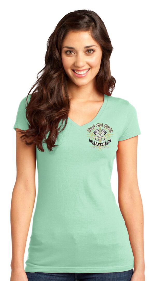 Women's Just Get Dirty Retro Piston V-Neck