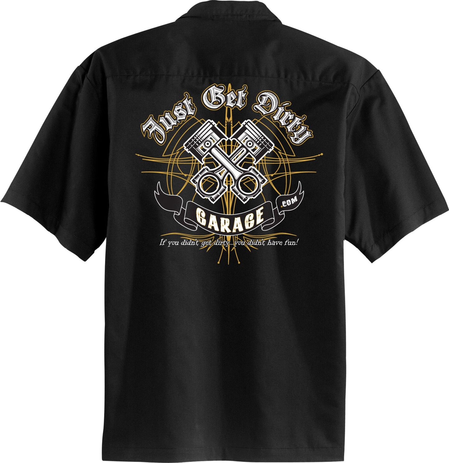 Just Get Dirty Piston Bowling Shirt