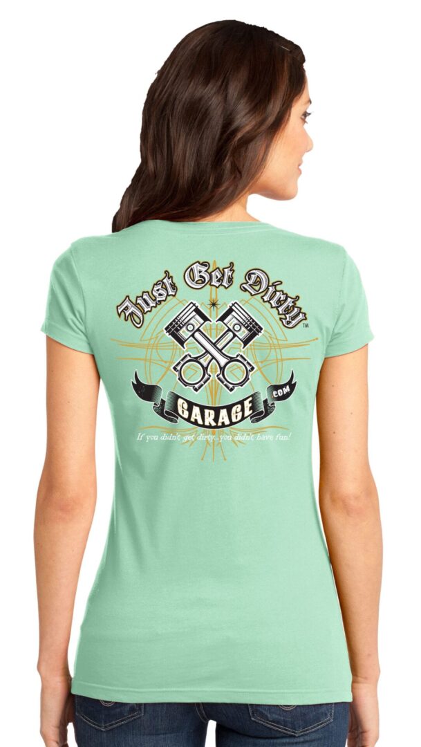 Women's Just Get Dirty Retro Piston V-Neck