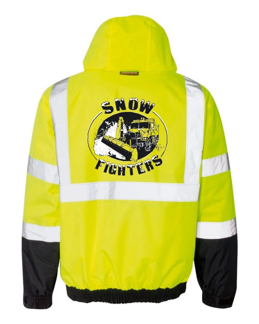 Snow Fighters Snow Plow Hi-Vis FULL ZIP Hoodie: Safety Green, Safety Orange