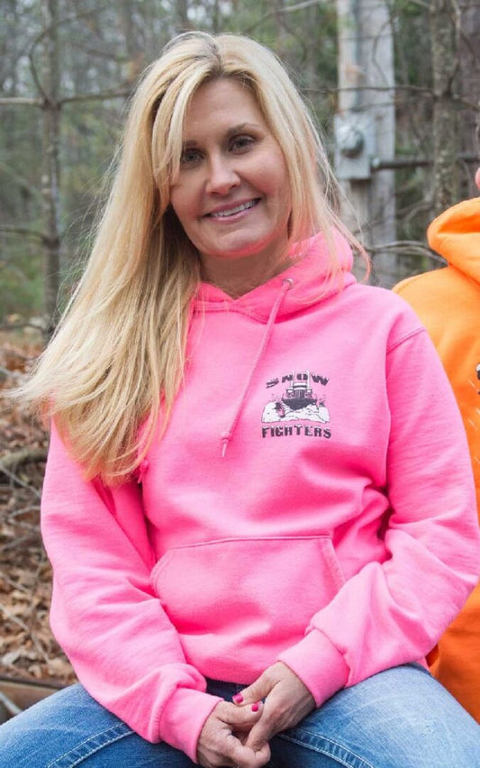 Snow Fighters Hoodie Safety Pink