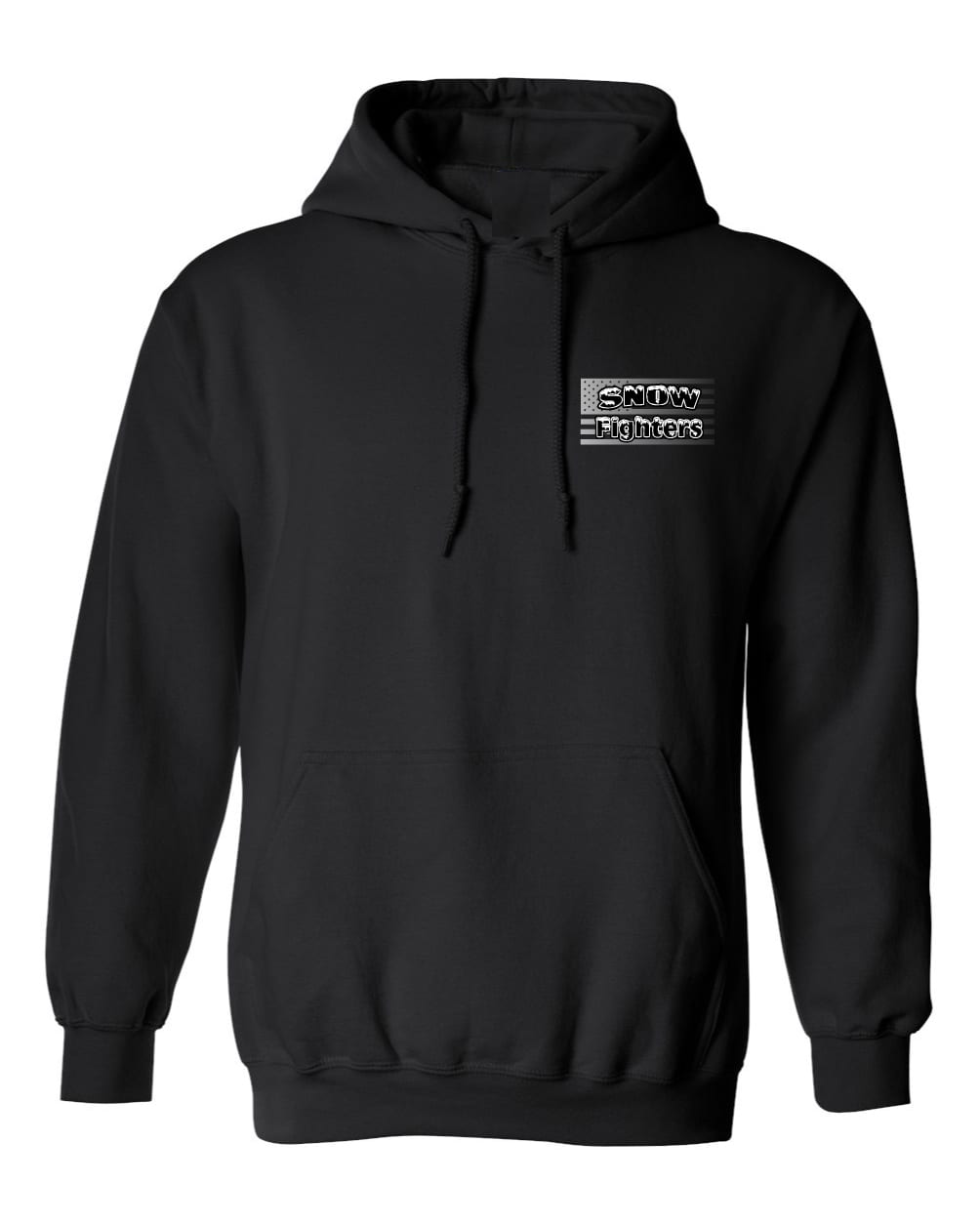 Snow Fighters USA Hoodie: Black, Safety Orange