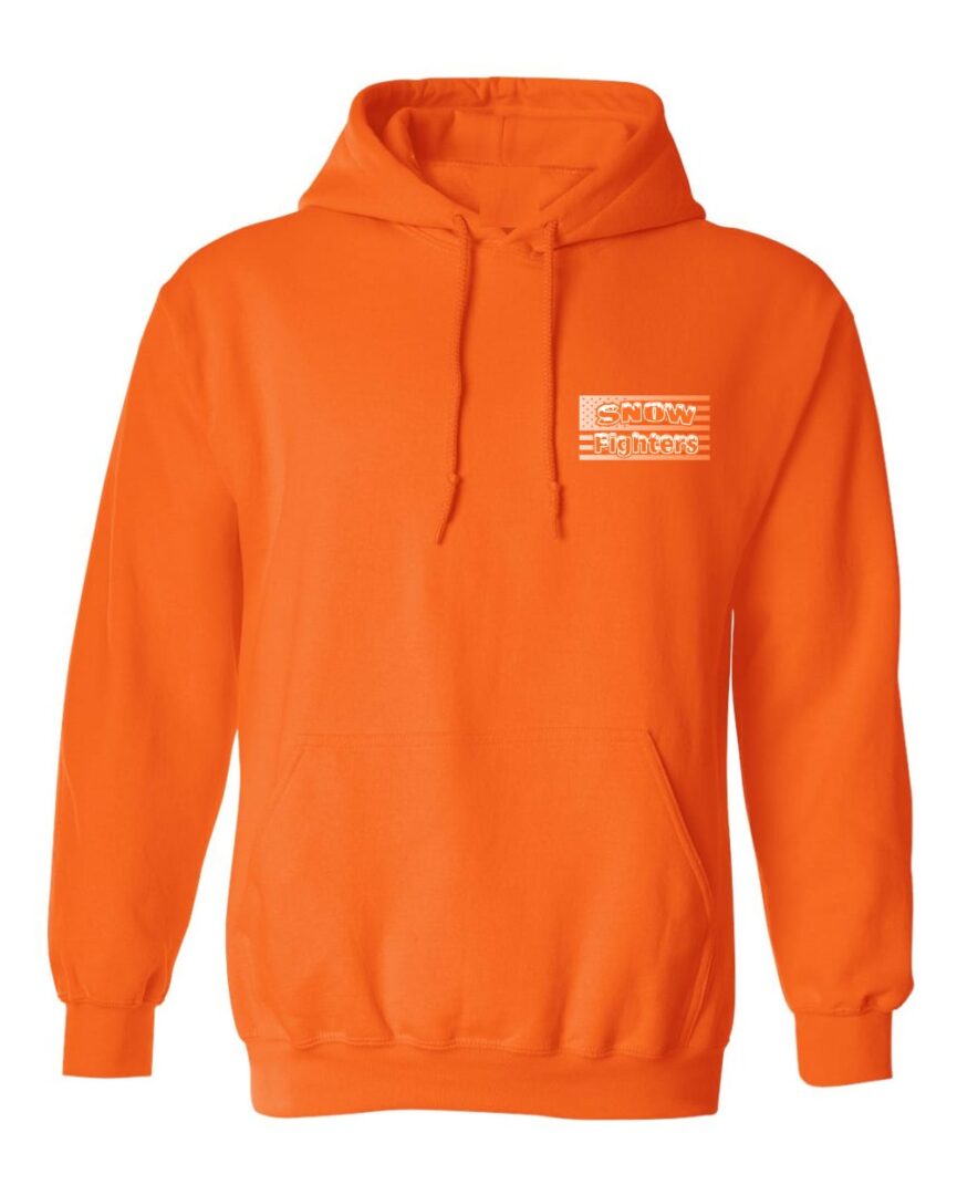 Snow Fighters USA Hoodie: Black, Safety Orange
