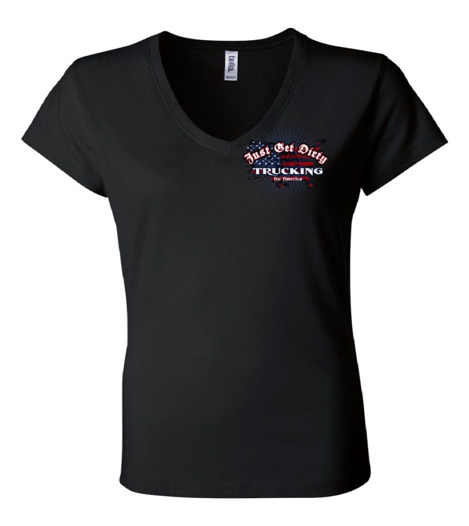 Women's Just Get Dirty Trucking for America V-Neck
