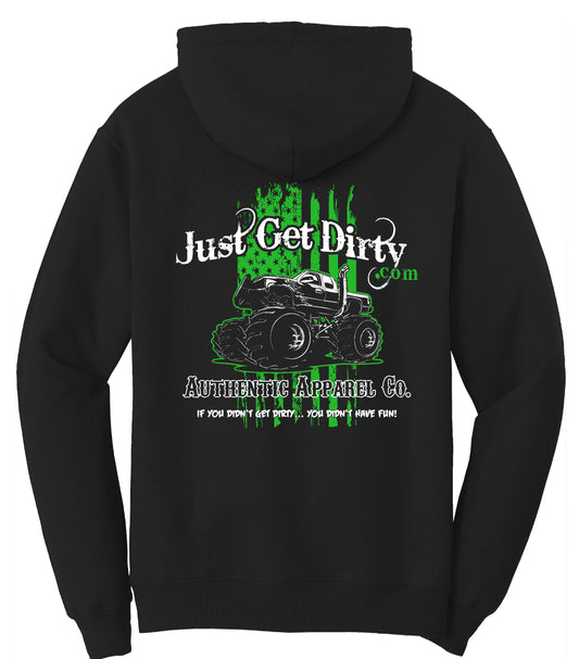 Just Get Dirty Monster Truck Hoodie: