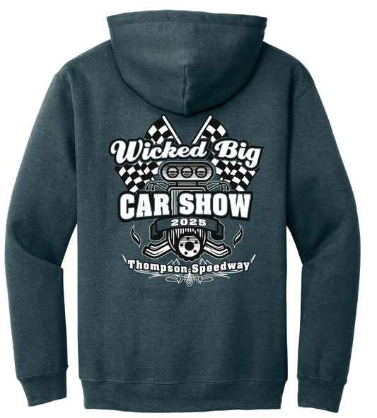 Wicked Big Car Show Hoodie-Blue or charcoal