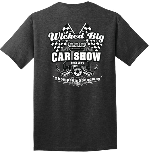 Wicked Big Car Show Tee-Blue or charcoal