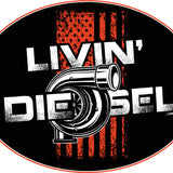 Livin' Diesel Truck Turbo Flag Sticker