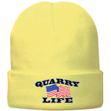 Quarry Life Fleece Lined Beanie, Black or Safety Green