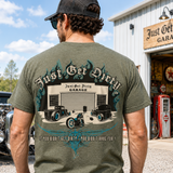 Just Get Dirty Rat Rod T-Shirt, Military Green