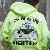 Snow Fighters Hoodie: Safety Orange, Safety Green