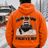 Snow Fighters Hoodie: Safety Orange, Safety Green