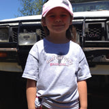 Kids Rollin' Coal Tee Gray/Pink, Safety Green/Blue