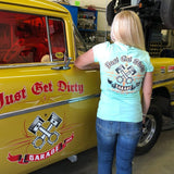 Women's Just Get Dirty Retro Piston V-Neck