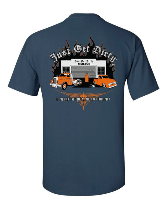 Just Get Dirty Garage Truck Blue T-shirt