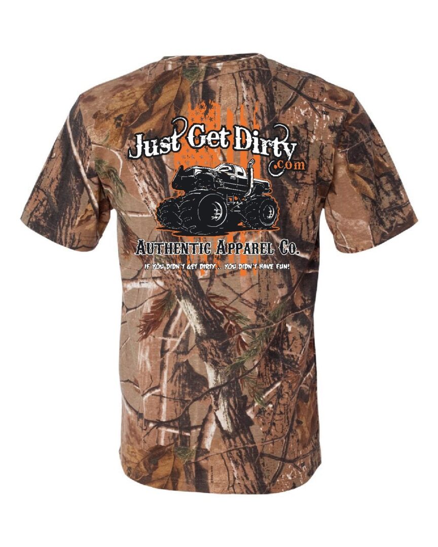 Just Get Dirty Camo Monster Truck Tee