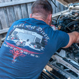 rat rod tee, hot rod tee, just get dirty garage tee