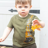 Toddler Just Get Dirty 4x4 Tee Military Green, Pink