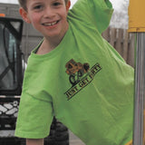 Toddler Excavator Tee Lime Green, Hot Pink