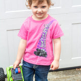 Toddler Just Get Dirty 4x4 Tee Military Green, Pink