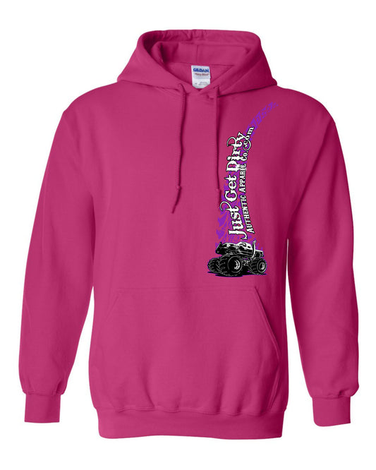 Just_Get_Dirty_Pink_Women_s_Hoodie_front