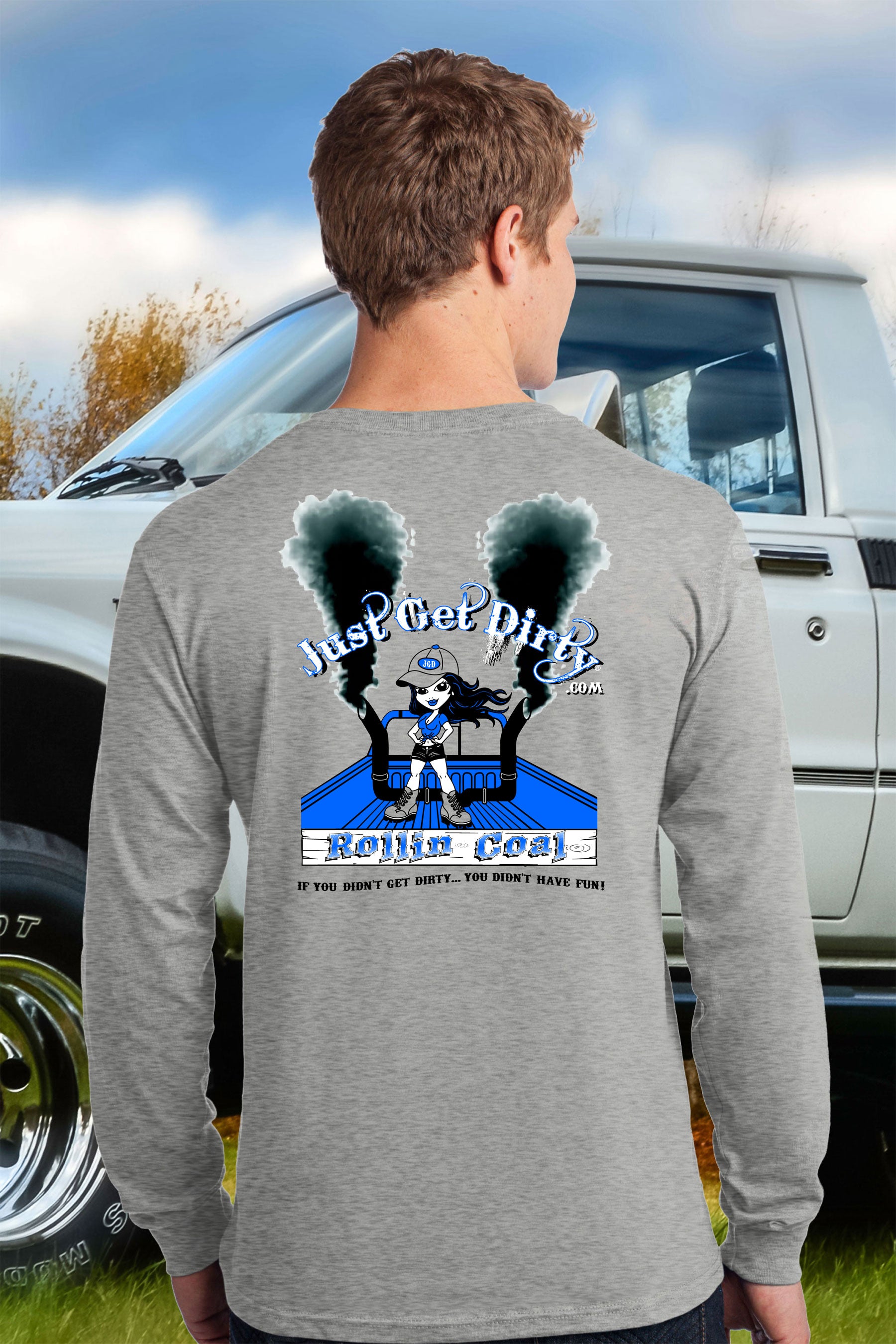 Just_Get_Dirty_Rollin-Coal_Gray-Long-Sleeve_Shirt_back