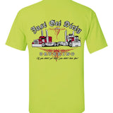 Just Get Dirty Trucking T-Shirts: Gray, Navy, Safety Green