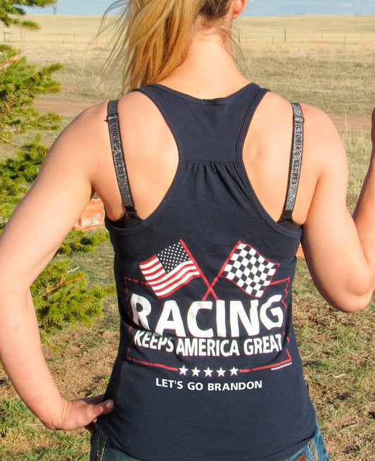 Women's Racing Keeps America Great "Let's Go Brandon" Tank