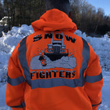 Snow Fighters Hi-Vis Full Zip Hoodie: Safety Orange, Safety Green