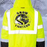 Snow Fighters Snow Plow Hi-Vis FULL ZIP Hoodie: Safety Green, Safety Orange