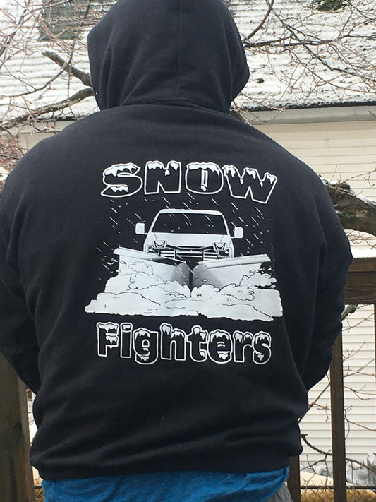 Black Snow Fighters Plow Truck Hoodie