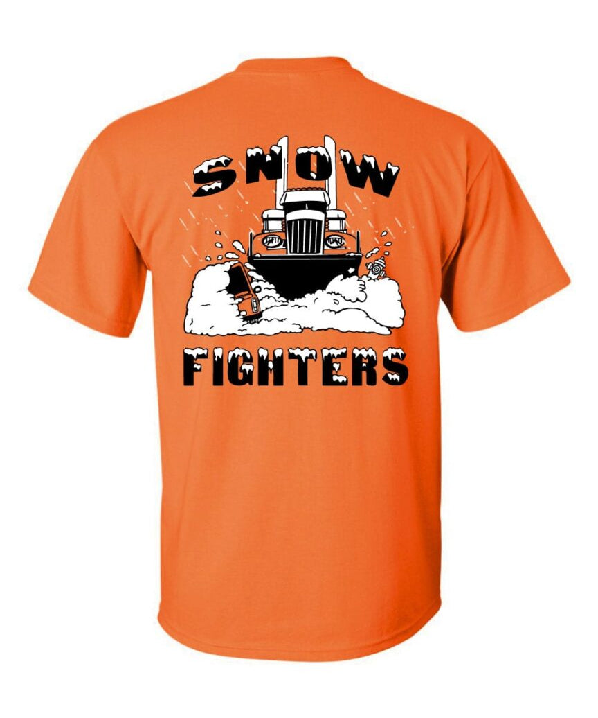 Snow Fighters T-Shirt:  Safety Orange, Safety Green