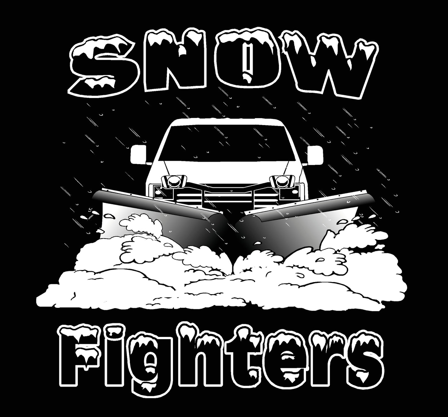 Black Snow Fighters Plow Truck Hoodie