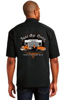 
              Just Get Dirty Antique Truck Bowling Shirt
            