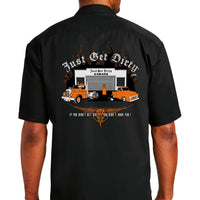 Just Get Dirty Antique Truck Bowling Shirt