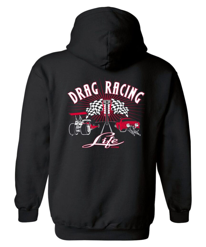 Black Racing Hoodie "Drag Racing Life"