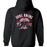 Black Racing Hoodie "Drag Racing Life"