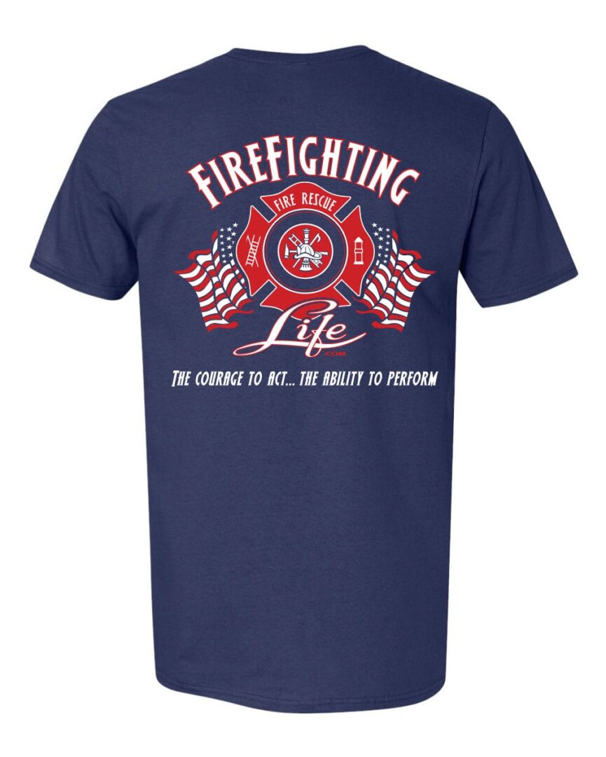Navy T-shirt "Fire Fighting Life"